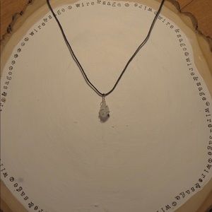 Raw Clear Quartz wire-wrapped choker necklace